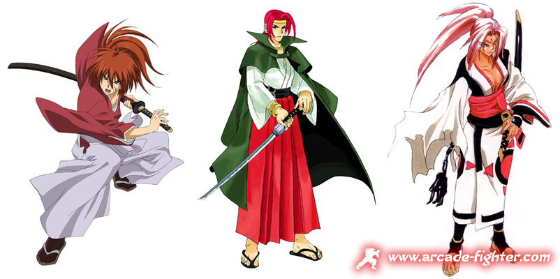 Himura Kenshin - Moriya Minakata The Last Blade - Baiken Guilty Gear