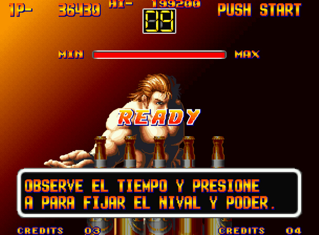 Minijuego botellas Art of Fighting