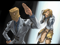 Ilustración fin modo historia Faust Guilty Gear XX Accent Core Plus R