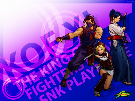 Anti-Kyokugenryu Team de KOF XI: Eiji Kisaragi, Malin, Kasumi Todoh