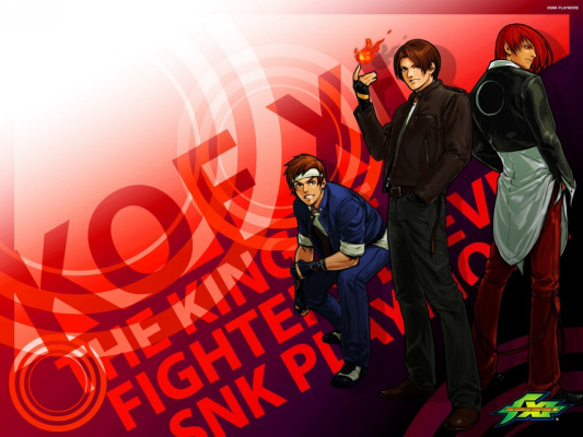 Kyo & Iori Team de KOF XI: Kyo Kusanagi, Iori Yagami, Shingo Yabuki